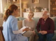 Senior family discussing care options
