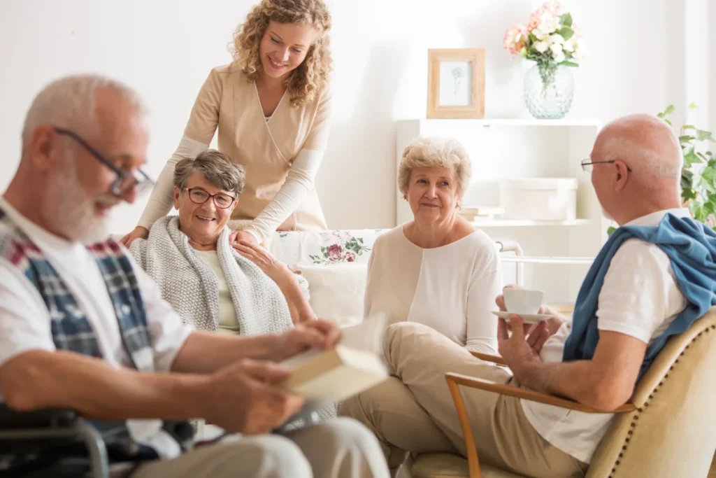 Senior residents enjoying daily life
